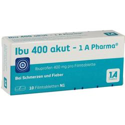 Eine Schachtel Ibuprofen-Tabletten mit 400 mg zur Schmerzlinderung und Fiebersenkung.
