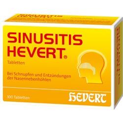Gelbe Medikamentenverpackung mit roter Aufschrift gegen Nasennebenhöhlenentzündung.